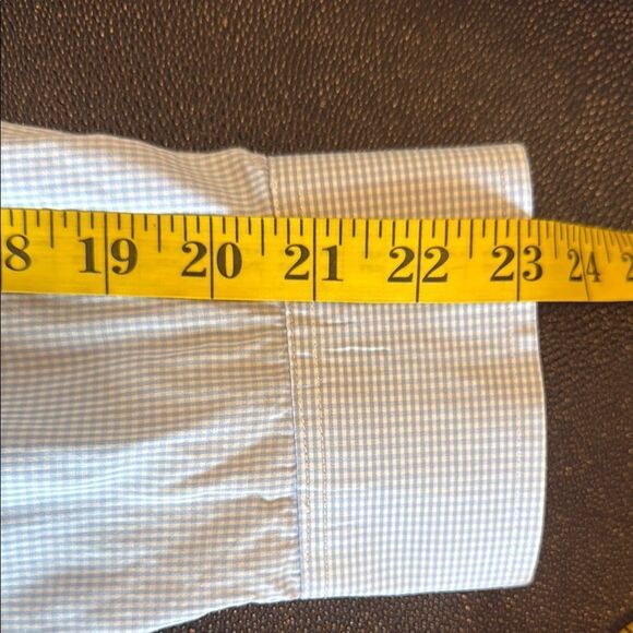 Burberry London Micro Checker Dress Shirt Light blue Classic Fit size 15.5/39 - Picture 11 of 12